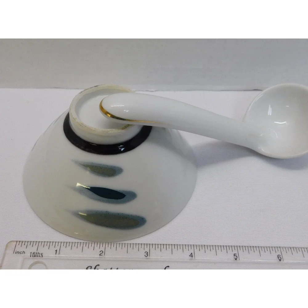 Vintage Oriental Soup Noodle Bowl and Spoon